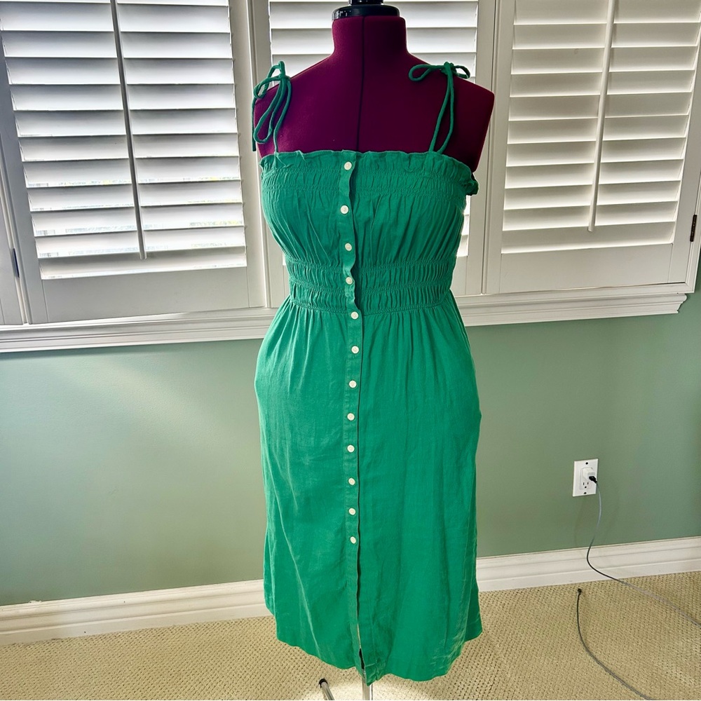 Universal Thread Green Button-Down Linen Blend Mi… - image 3